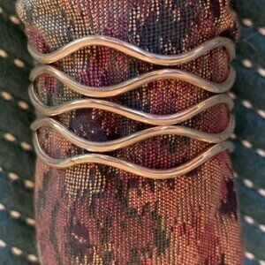 Sterling Silver Zina Wired Cuff Bracelet 925 42 grams $400 Abstract Boho Cool